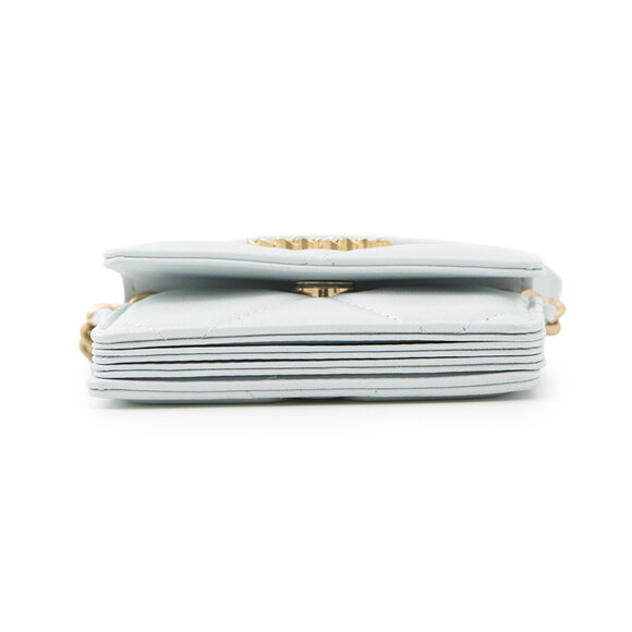 CHANEL Blue Lambskin Leather Wallet - Picture 3 of 16